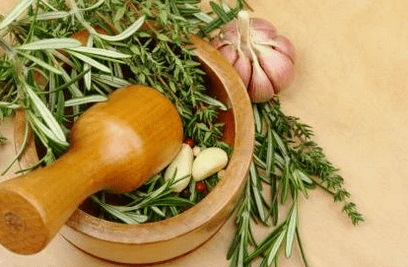 Garlic and herbs